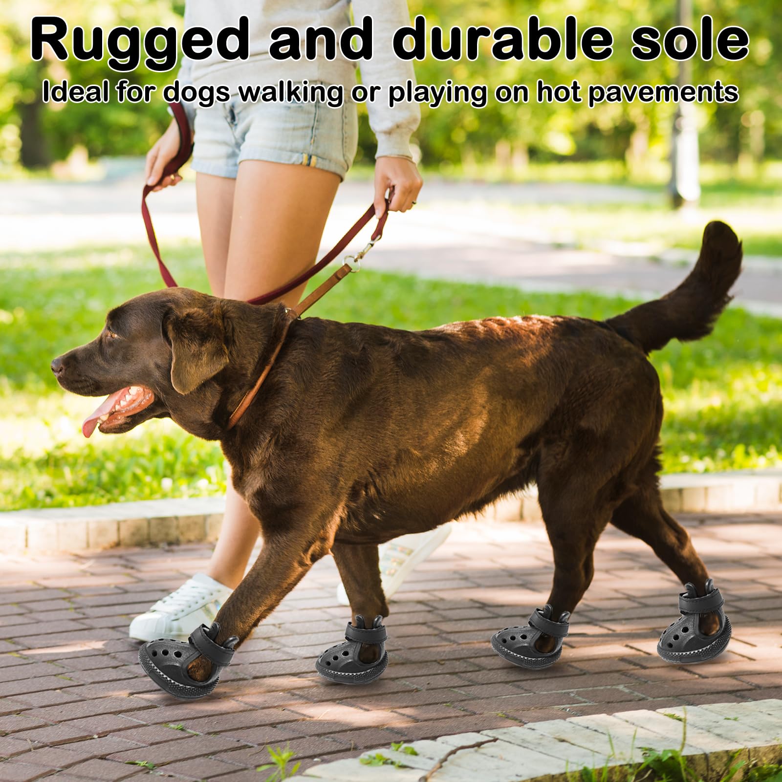 UGRASEA dog shoes with sturdy non-slip soles provide stable traction