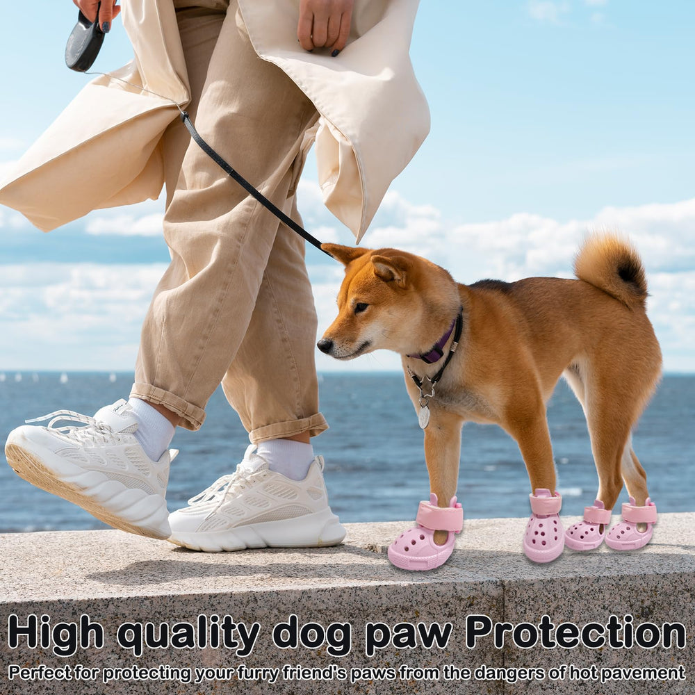 UGRASEA dog shoes pink wide-opening design ease paw insertion