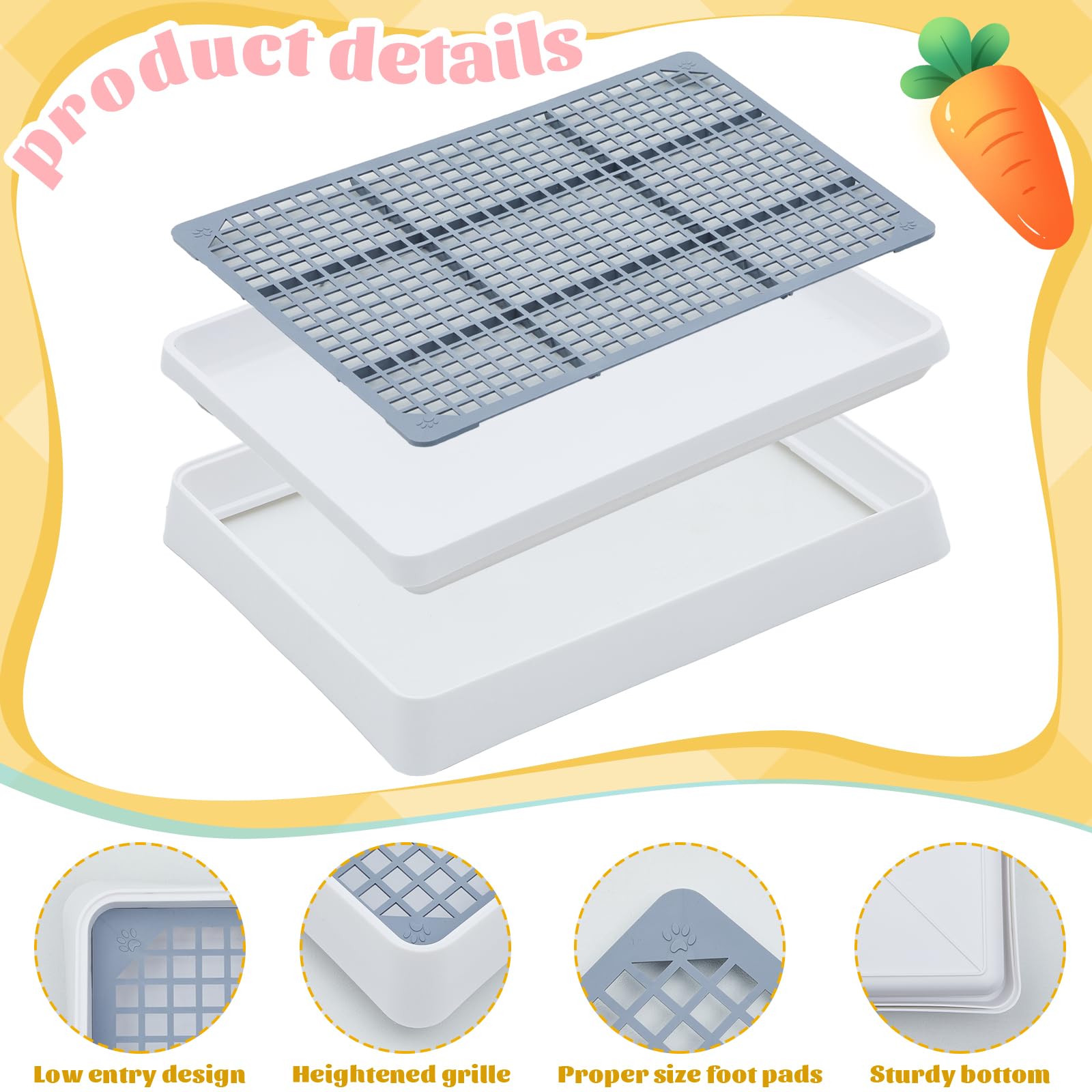 Uiifan litter box removable top section for thorough cleaning and flexible setup.