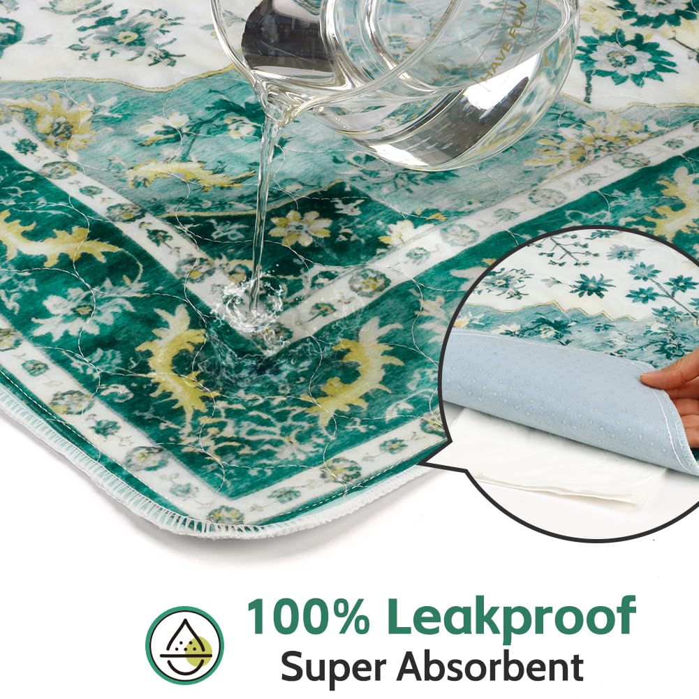 ULIGOTA green medallion pattern pads blending with home decor