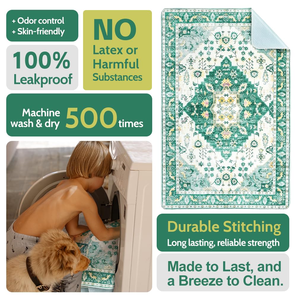 ULIGOTA washable pee pads on floor demonstrate non-slip grip for secure placement