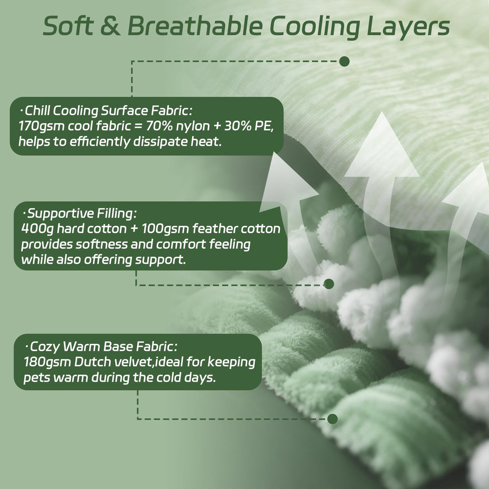 UIQELYS double-sided cooling mat: ice green vs velvet back for year-round comfort