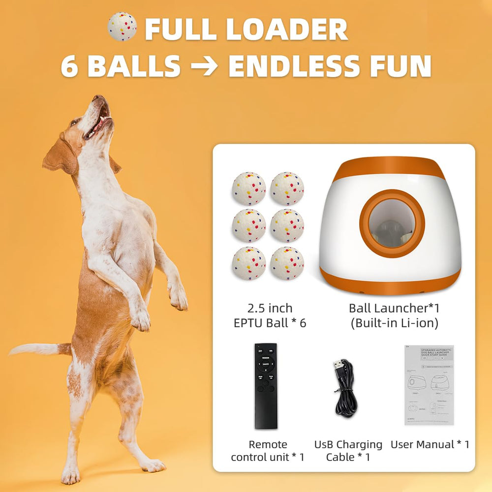 UJQW AutoDog Launcher easy-clean balls for quick cleanup after play