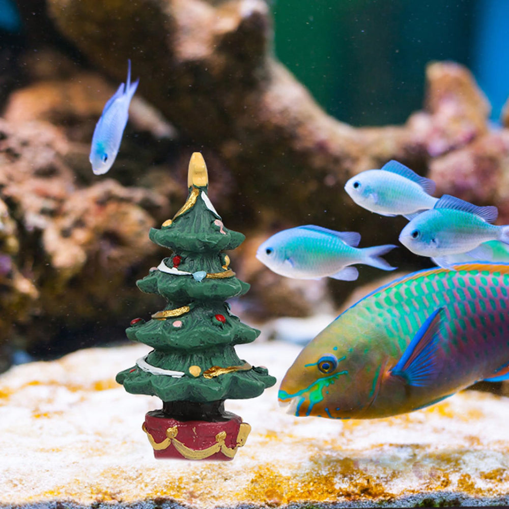 UKCOCO Christmas Tree Aquarium Decorations colors resist fading for lasting holiday glow.