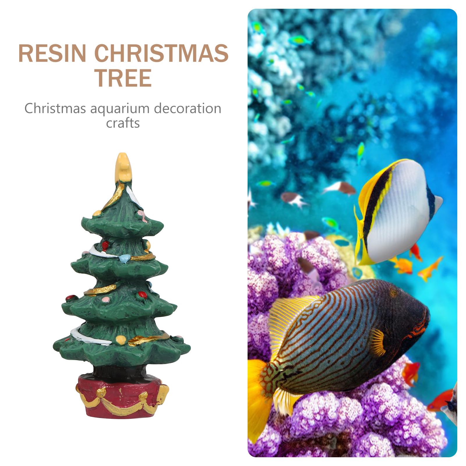 UKCOCO Christmas Tree Aquarium Decorations ideal for holiday village or seasonal displays.