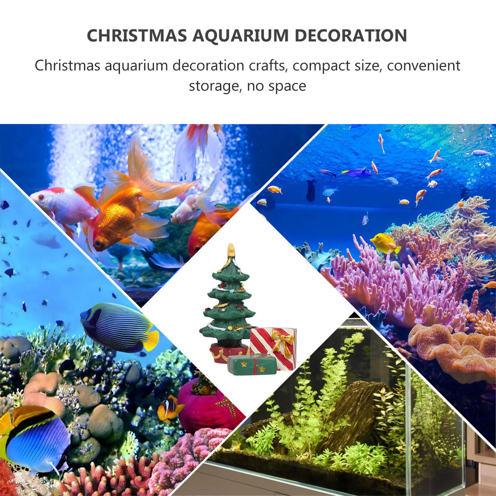 UKCOCO Christmas Tree Aquarium Decorations doubles as a tabletop centerpiece and decor accent.