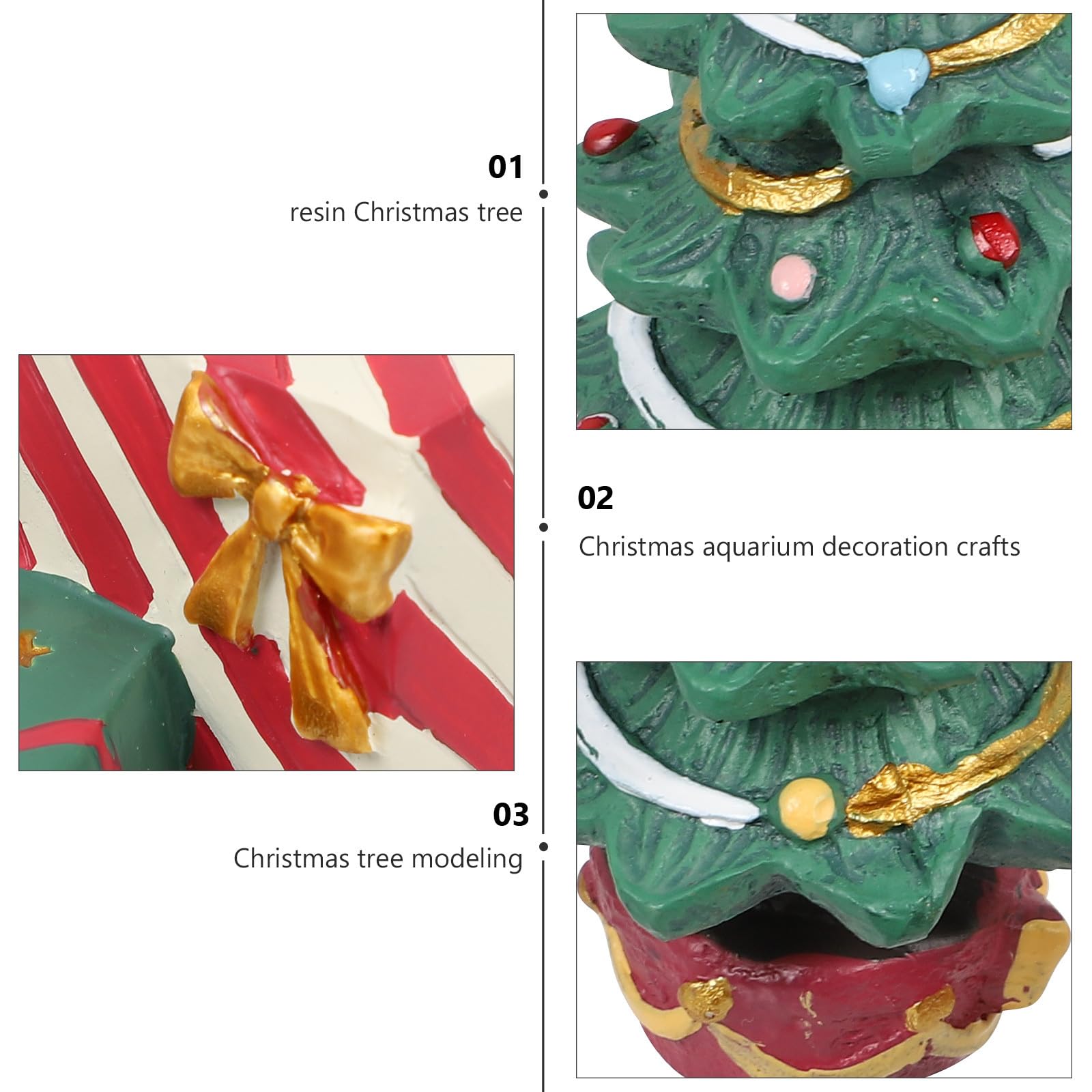 UKCOCO Christmas Tree Aquarium Decorations vivid greens and color details stay vibrant underwater.