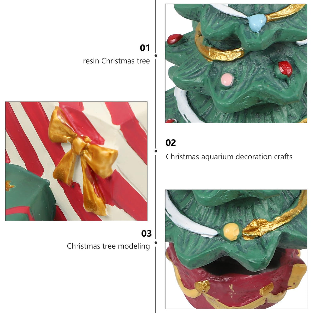 UKCOCO Christmas Tree Aquarium Decorations vivid greens and color details stay vibrant underwater.