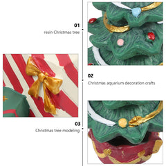 UKCOCO Christmas Tree Aquarium Decorations vivid greens and color details stay vibrant underwater.