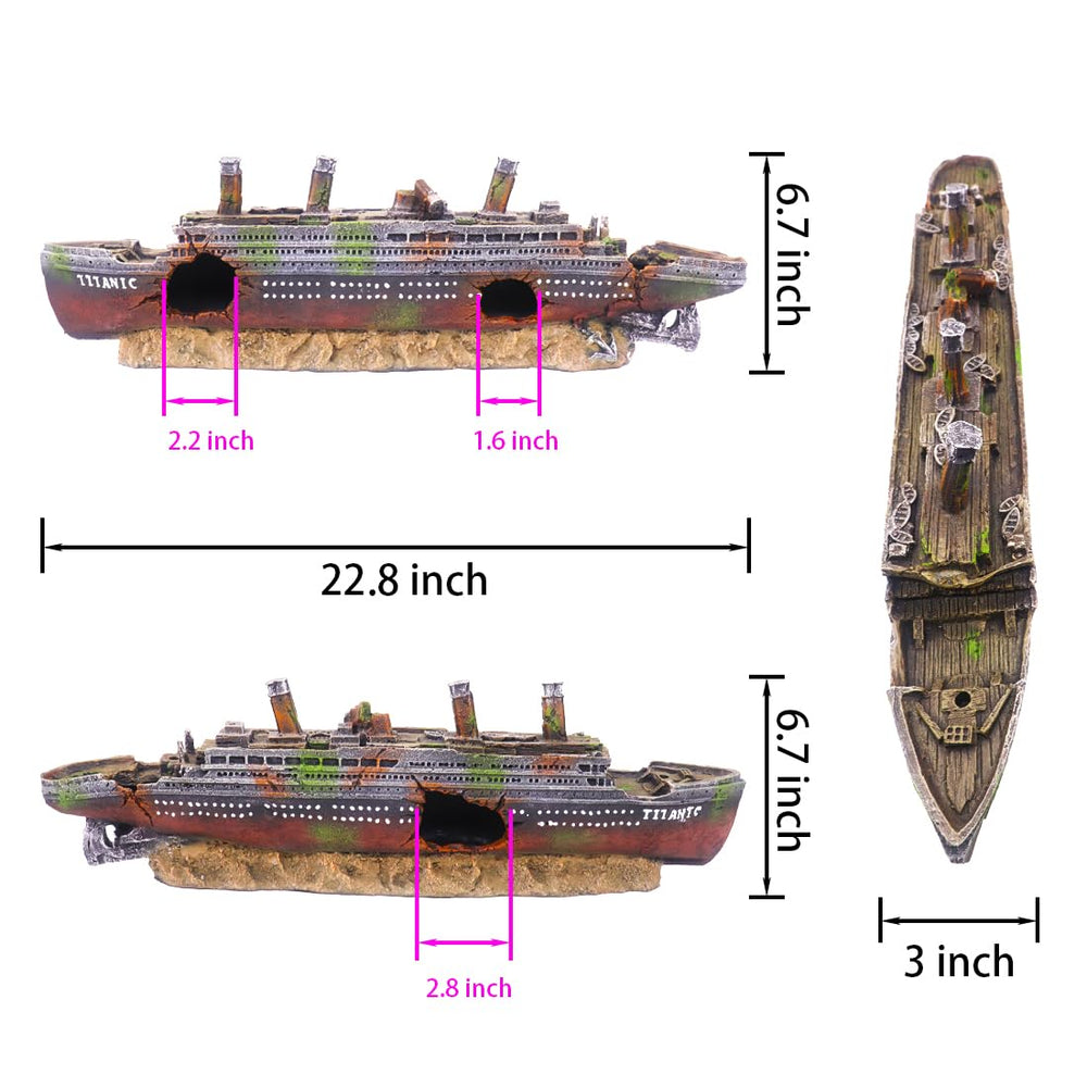 Ulifery aircraft carrier aquarium decor provides shelter and hiding spaces for fish