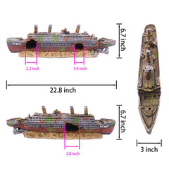 Ulifery aircraft carrier aquarium decor provides shelter and hiding spaces for fish