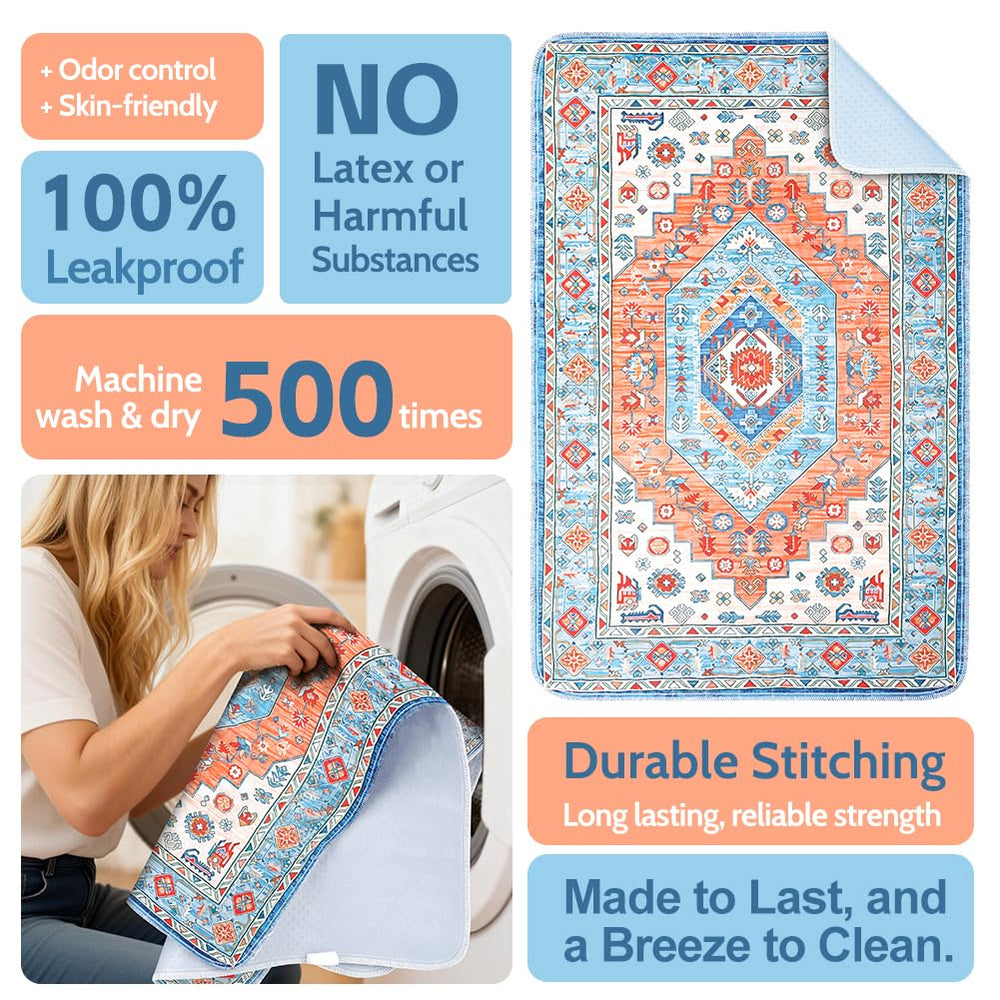 ULIGOTA pee pads with non-slip bottom shown on floor for secure use
