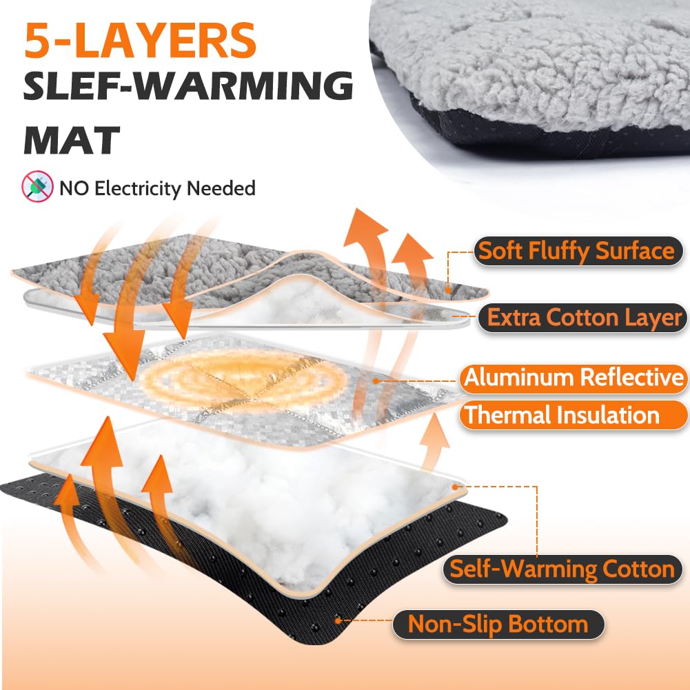 ULIGOTA self-warming mat with noiseless heat-reflecting film for quiet rest.