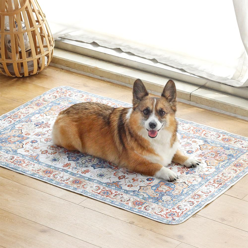 ULIGOTA washable pee pad four-layer-protection image emphasizes multi-layer absorbency for quick moisture lock.