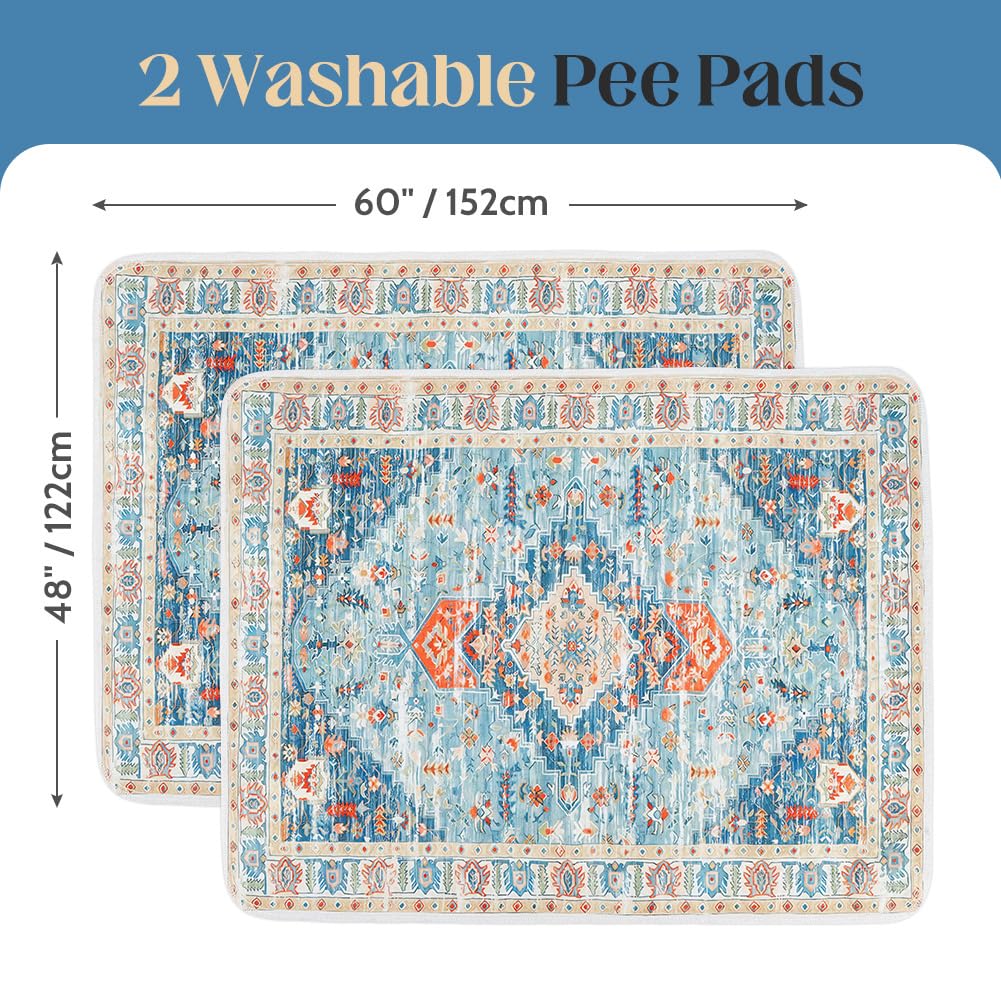 ULIGOTA washable pee pads with waterproof layer guard floors from leaks.