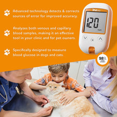 UltiCare iPet PRO venous and capillary sample usage demonstrating flexible testing