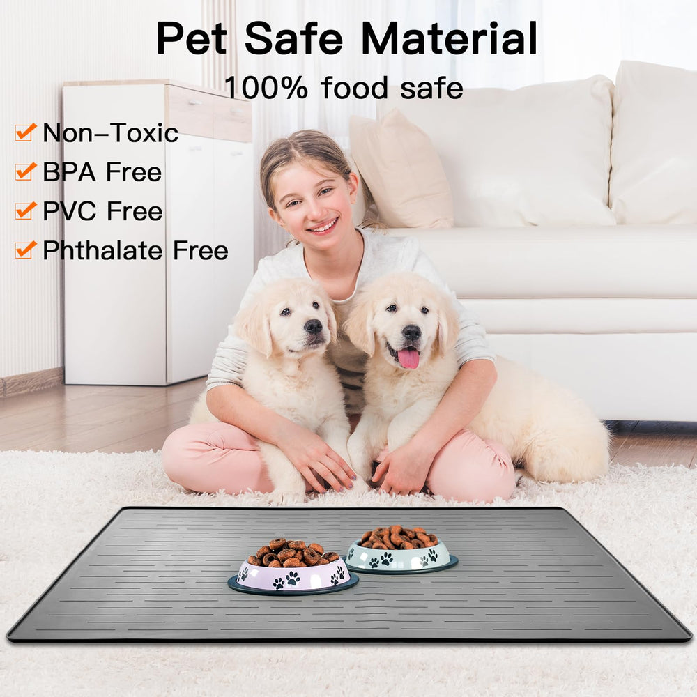 Ultibe anti-slip bottom pet mat grips bowls and floors for steadier feeding.