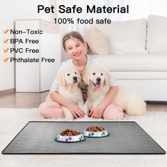 Ultibe anti-slip bottom pet mat grips bowls and floors for steadier feeding.