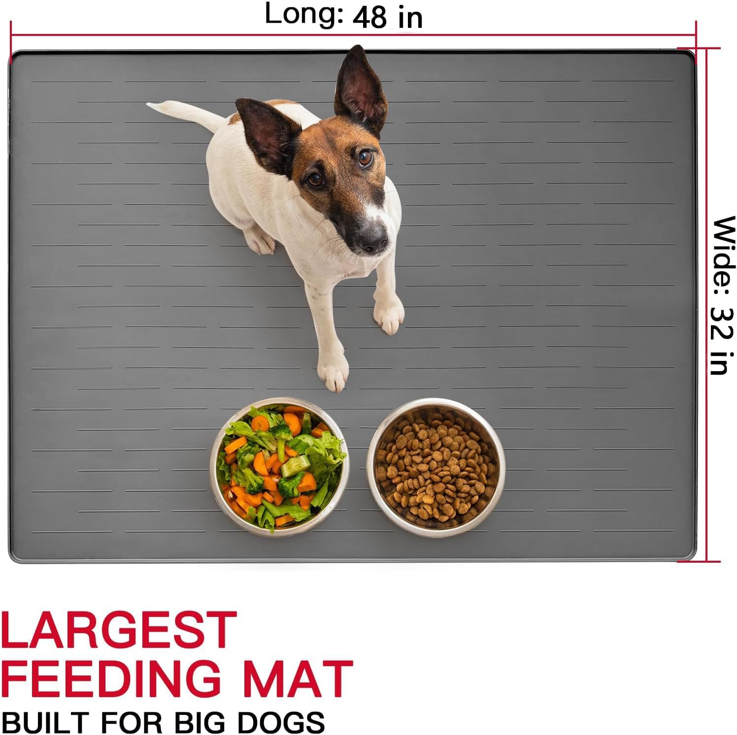 Ultibe dog bowl mat with raised edges prevents overflow and keeps floors cleaner.