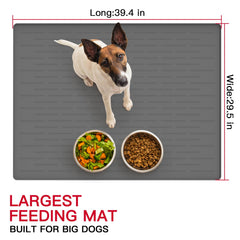 Ultibe large pet food mat raised edges contain spills during meals