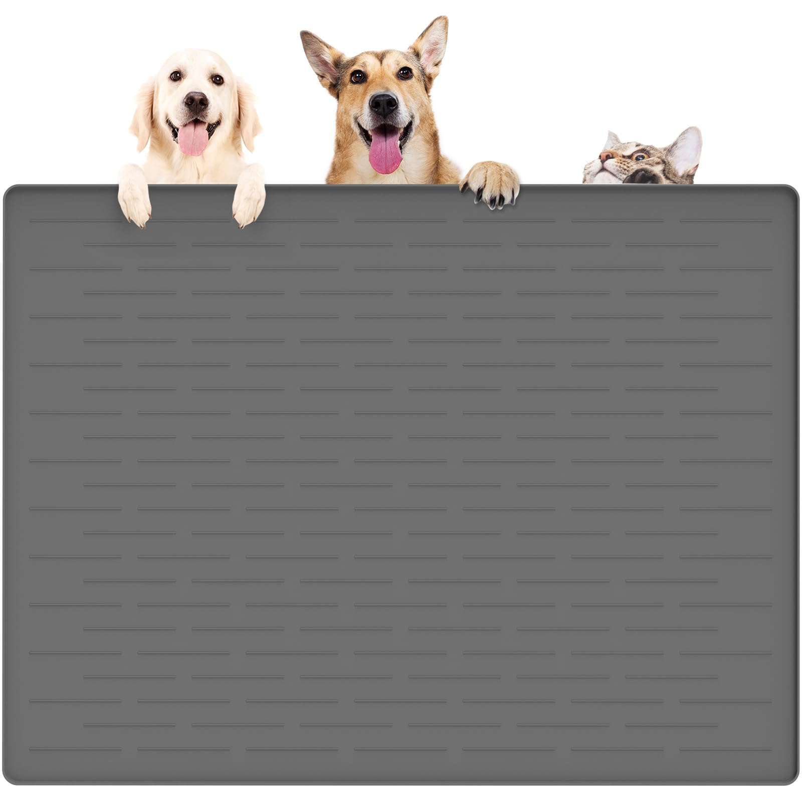 Ultibe large pet food mat underside showing stable grip for steady feeding