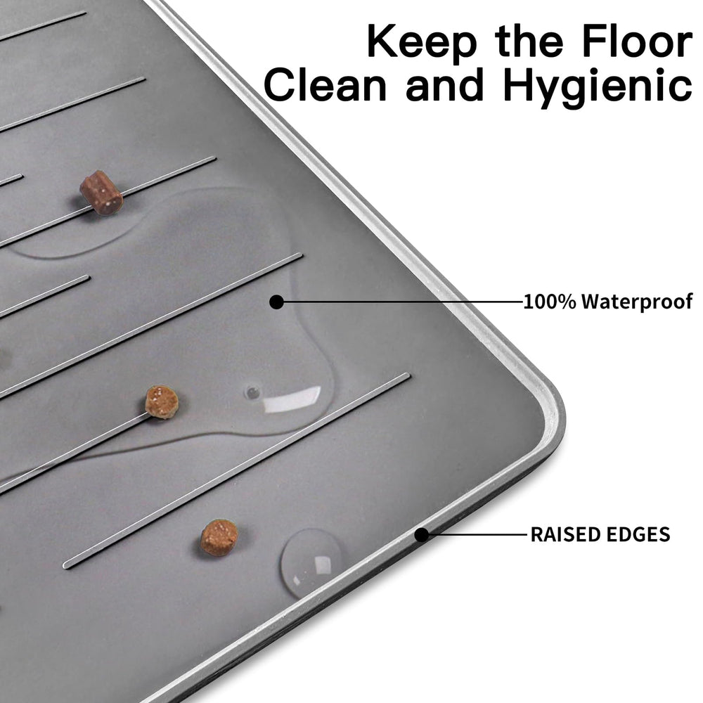 Ultibe large pet food mat waterproof surface keeps floors dry after meals