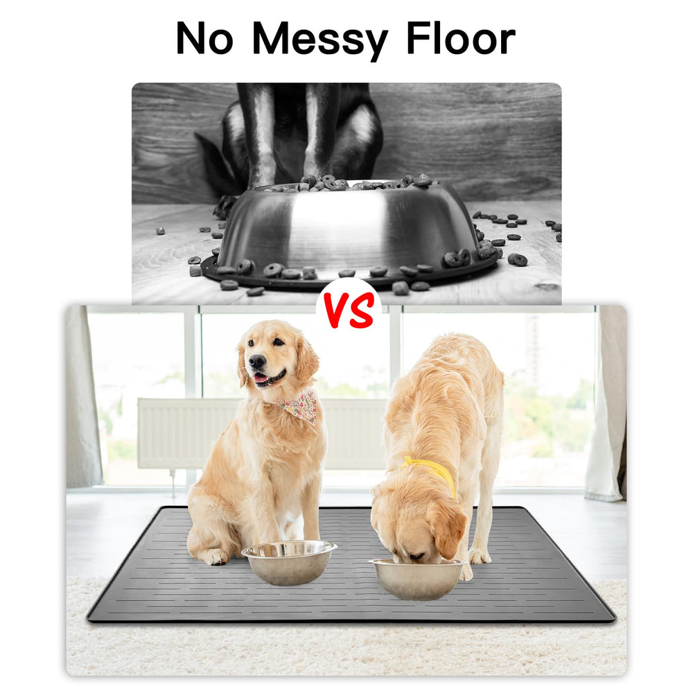 Ultibe multi-purpose pet mat adapts under fountains, bags, and raised feeders.
