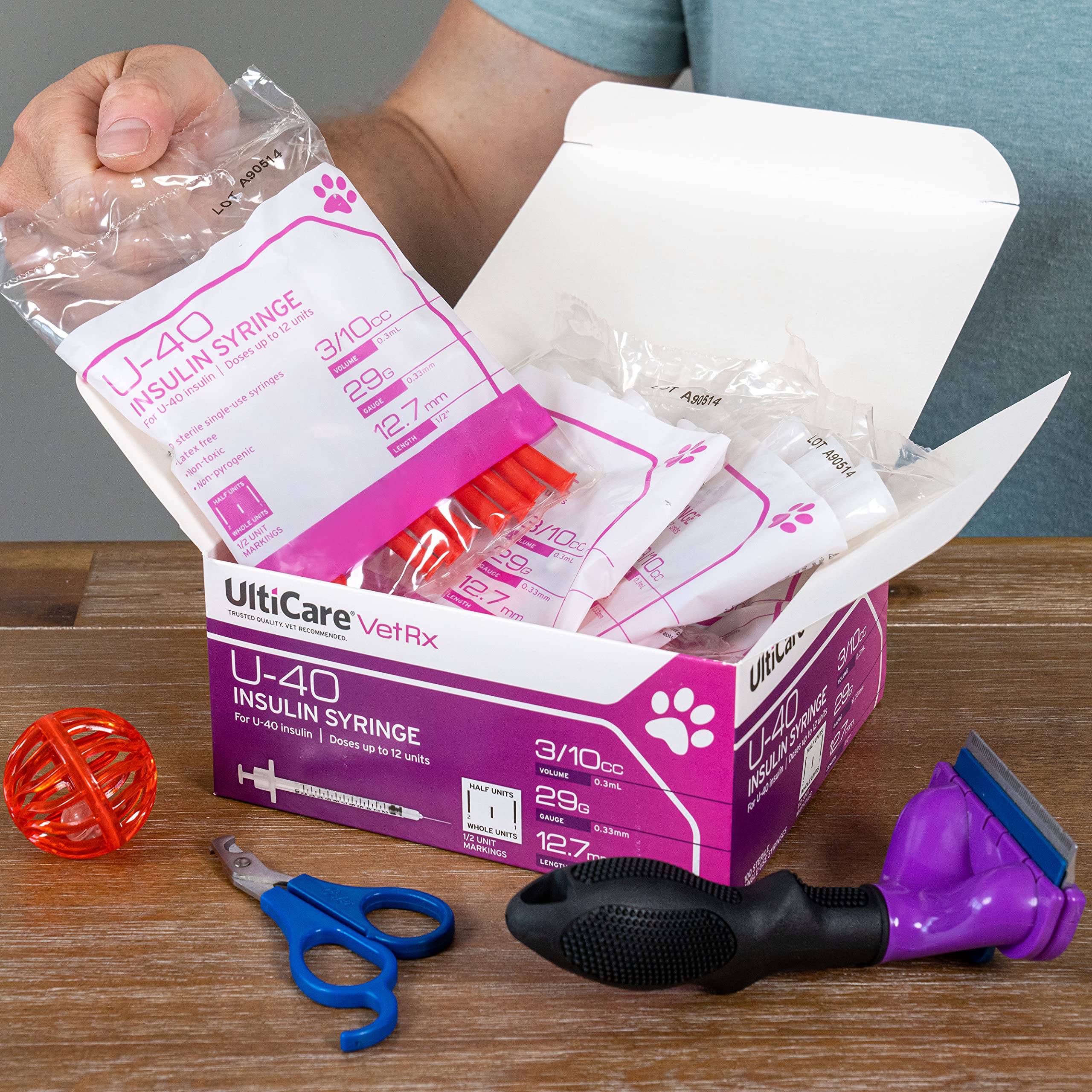 UltiCare VetRx syringe showing silicone lubrication for smoother injections.