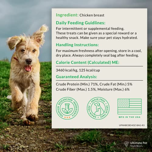 Ultimate Pet Nutrition Nutra Bites training-treat pack highlights vet-developed quality suitable for training.