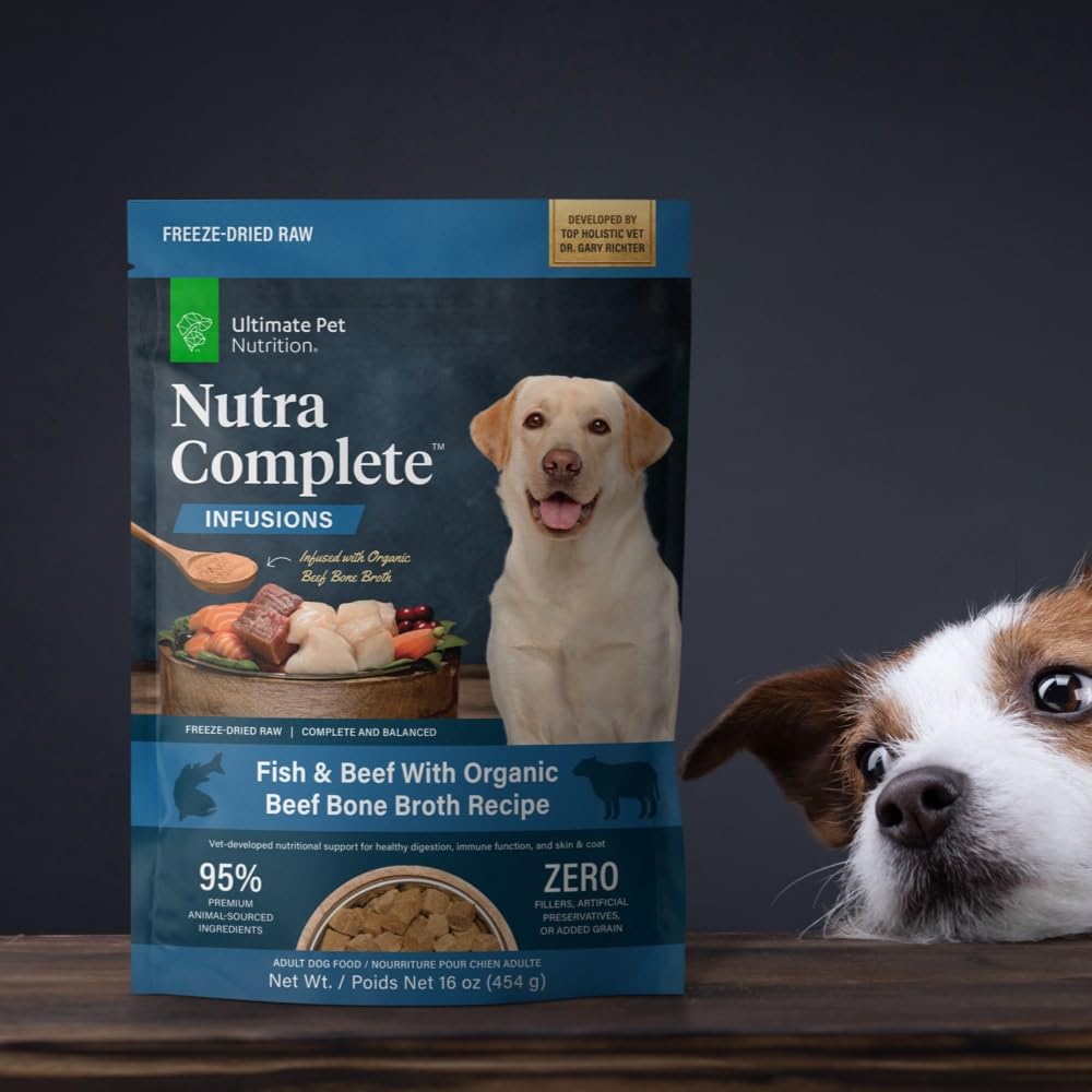 ULTIMATE PET NUTRITION Nutra Complete 1lb packaging label communicates value and fresh ingredients