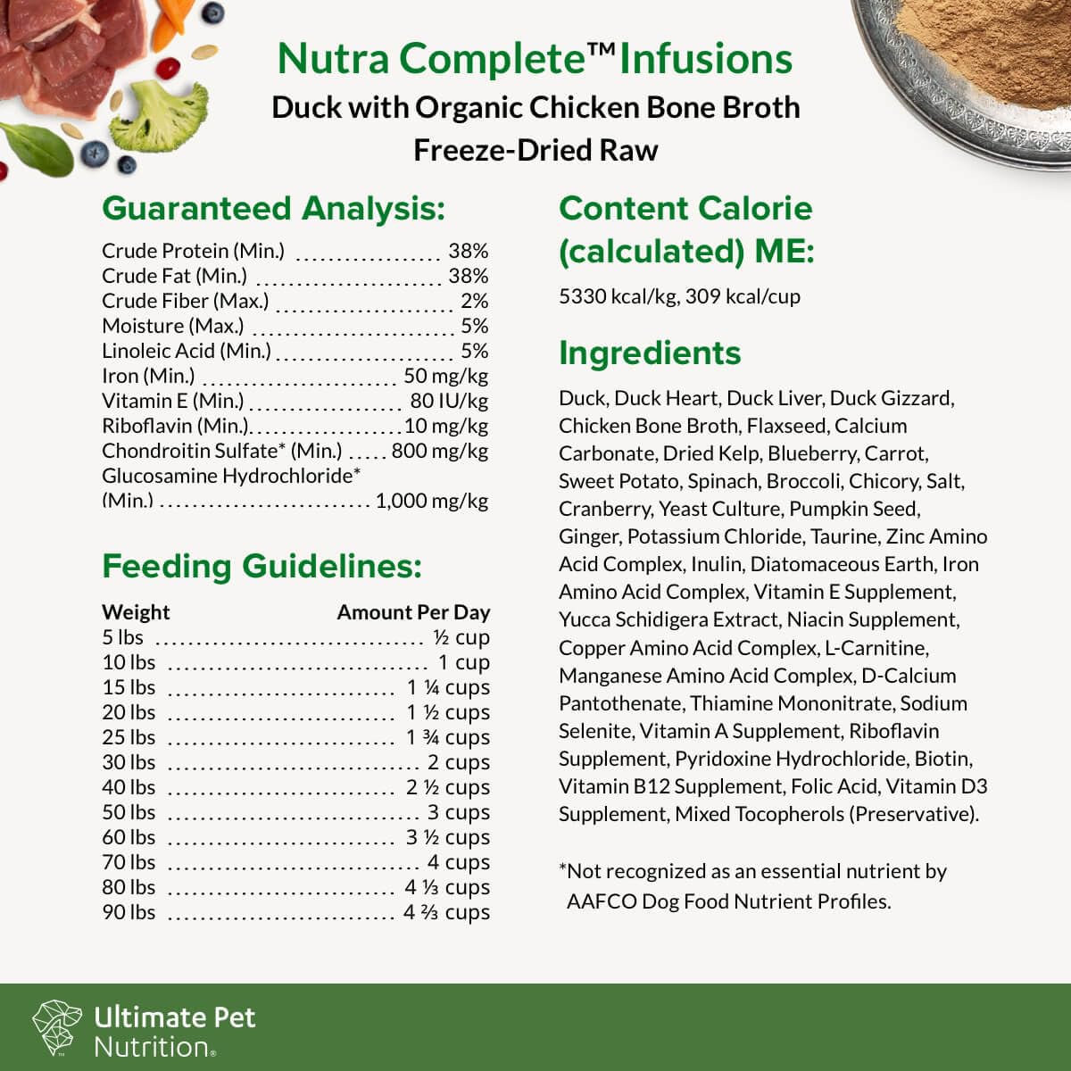 Ultimate Pet Nutrition Nutra Complete Infusions vitality and aging support for dogs.
