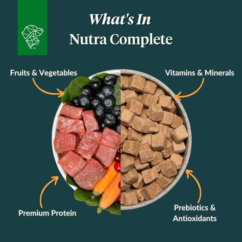 ULTIMATE PET NUTRITION Nutra Complete vitamins and minerals support daily wellbeing.