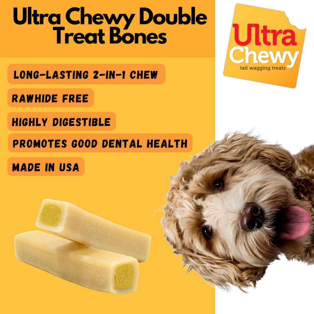 Ultra Chewy Double Treat Bones chewy center showing tasty core for dogs