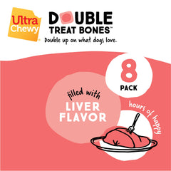 Ultra Chewy Double Treat Bones two value packs on shelf, signaling great value.