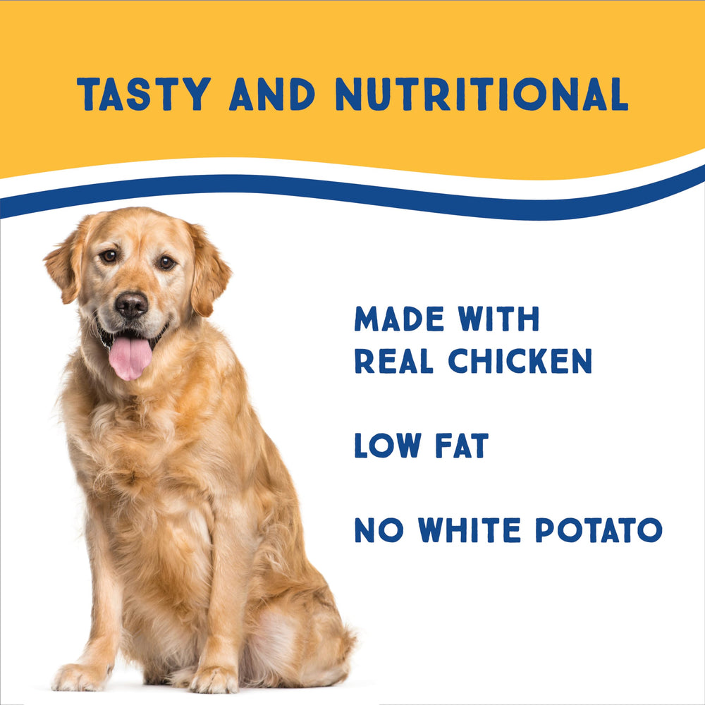 Ultra Chewy Made in USA Real Chicken image emphasizes real-chicken taste.