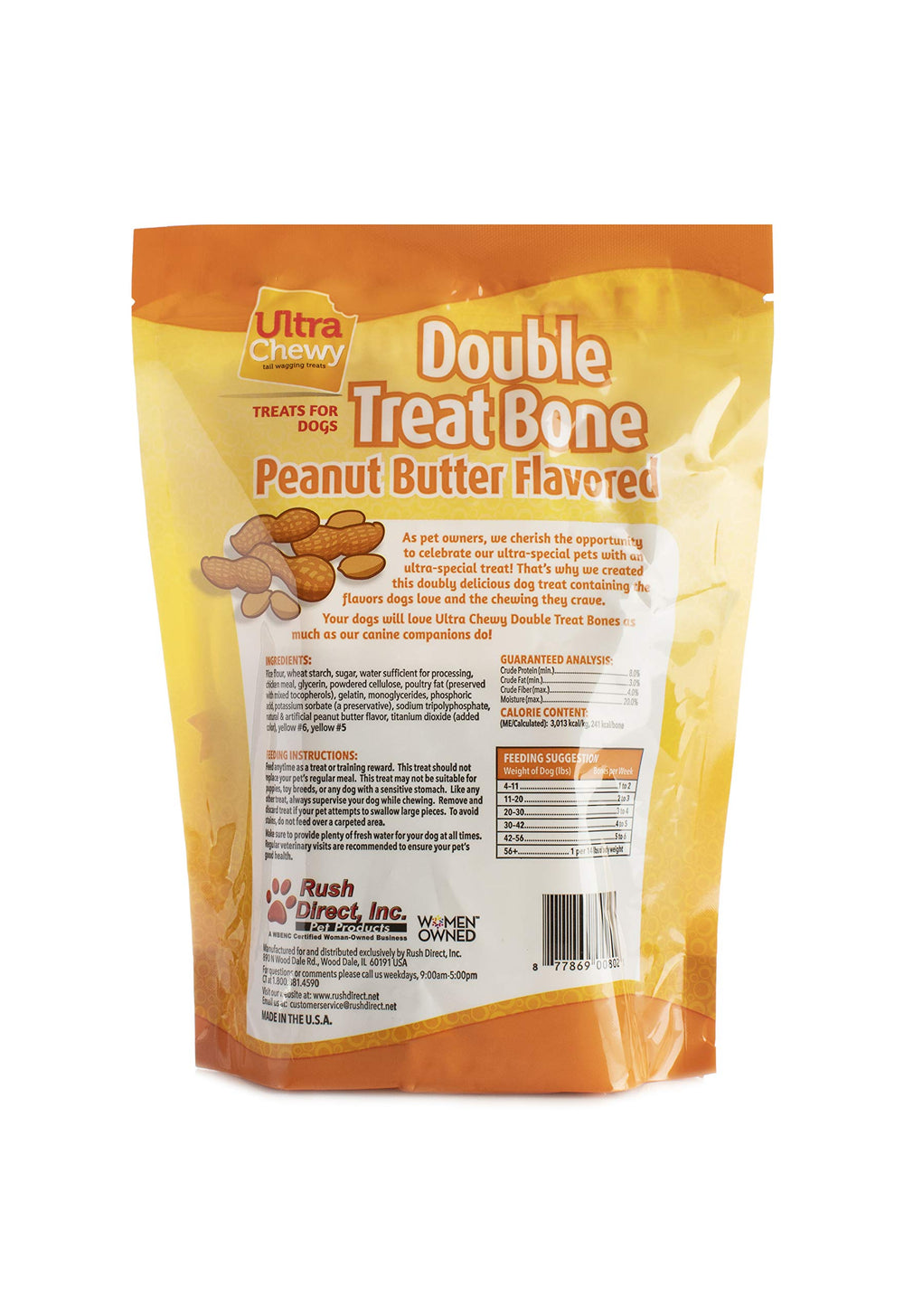 Ultra Chewy Peanut Butter Double Treat Bones ideal for aggressive chewers.