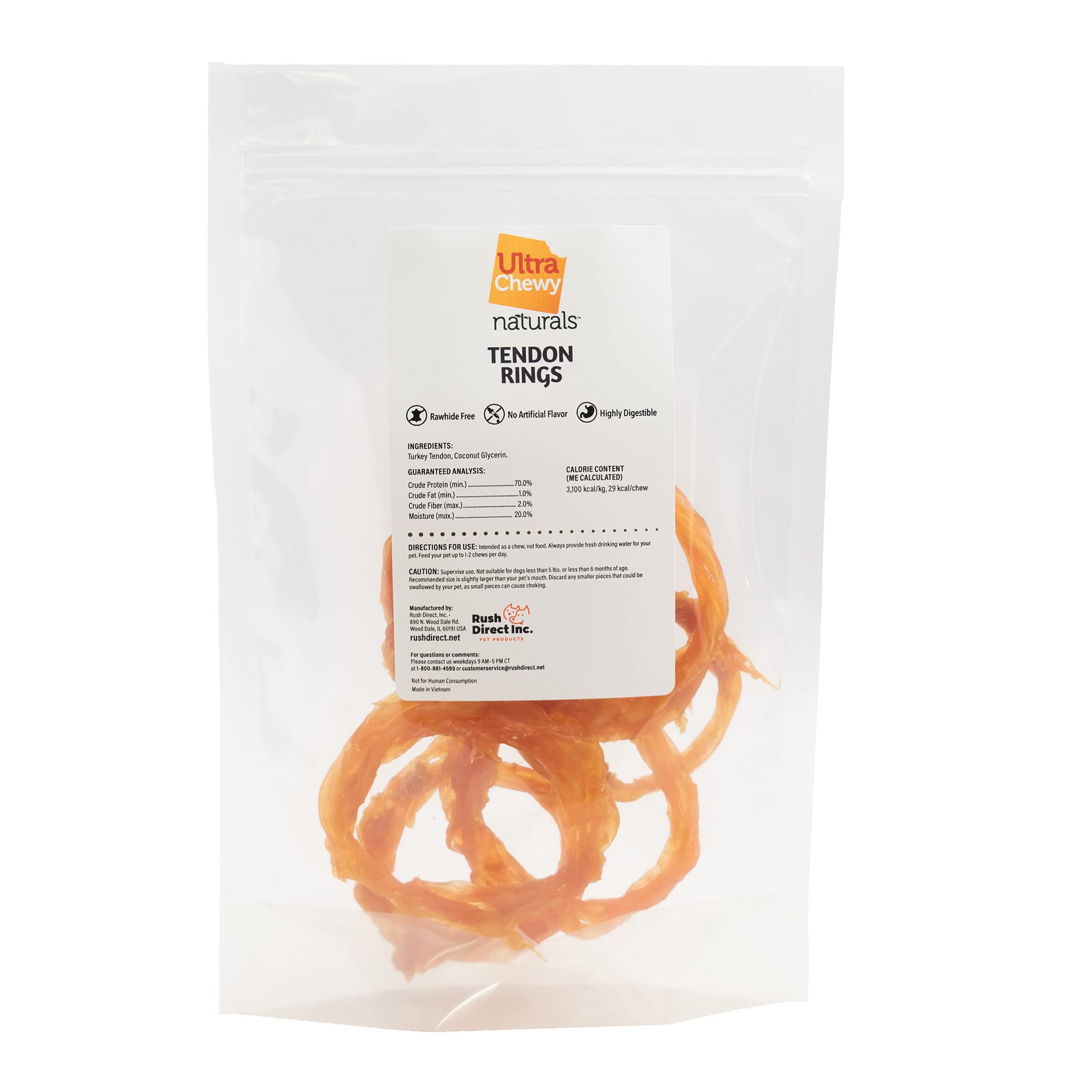 Ultra Chewy Turkey Tendon Rings treat-time moment captures a tasty, natural snack