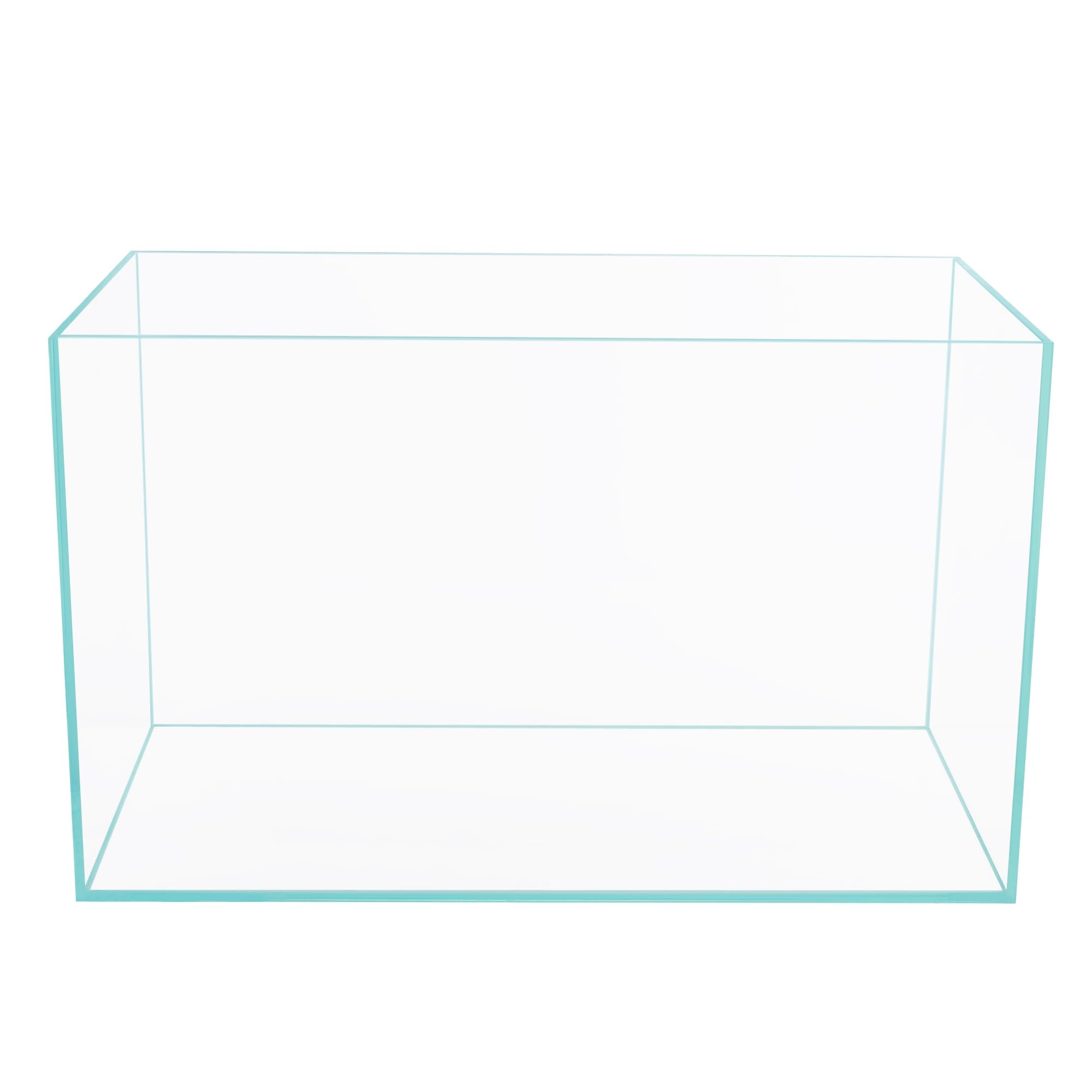 Ultra Clear Rimless Low Iron Aquarium Tank front view shows crystal clarity for lively fish.