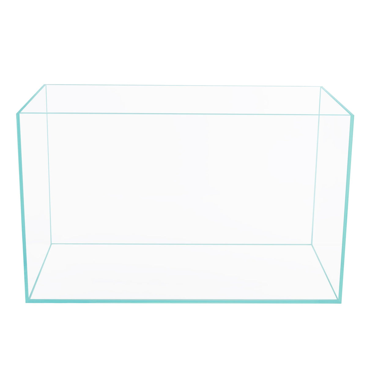 Ultra Clear Rimless Low Iron Aquarium Tank front view shows crystal clarity for lively fish.