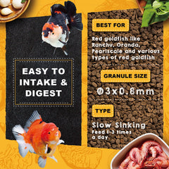 Ultra Fresh Apex Goldfish Color Boosting Crisps plated for color rich goldfish display