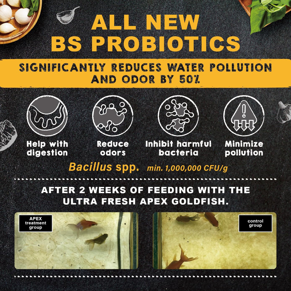 Ultra Fresh Apex Probiotics image emphasizes water clarity and odor reduction benefits