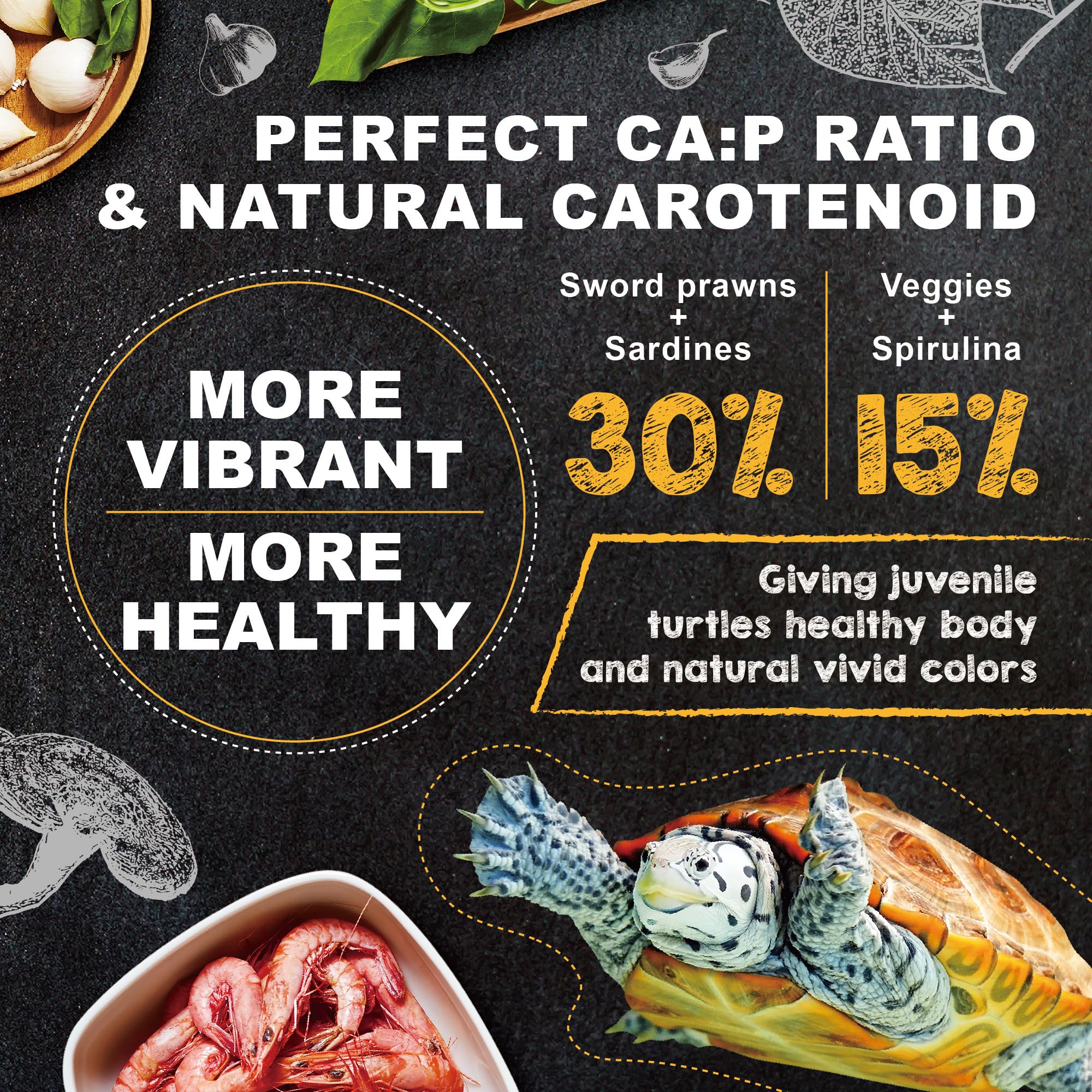 Ultra Fresh ingredient closeup shows sword prawn and vegetables for balanced nutrition