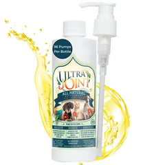 Ultra Joint liquid bottle enables easy dosing for dogs to support joint activity