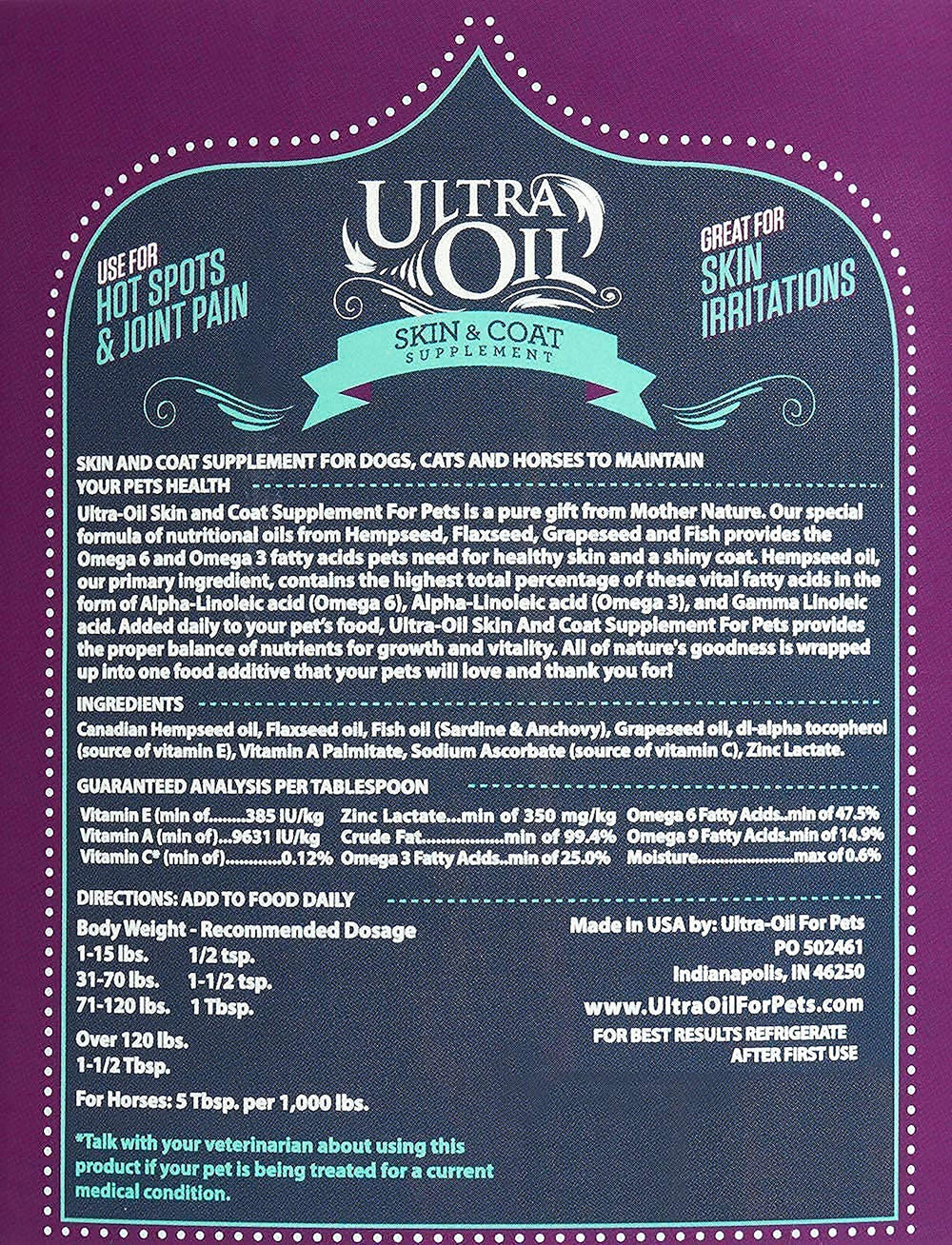 Ultra Oil daily-use setup for dogs and cats promotes routine skin care
