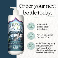 Ultra Oil Skin & Coat meal-dispense demonstrates convenient mixing into pet food.