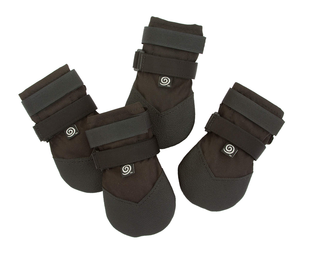 Ultra Paws Durable Boots closeup on paw strap showing secure fit for active dogs.