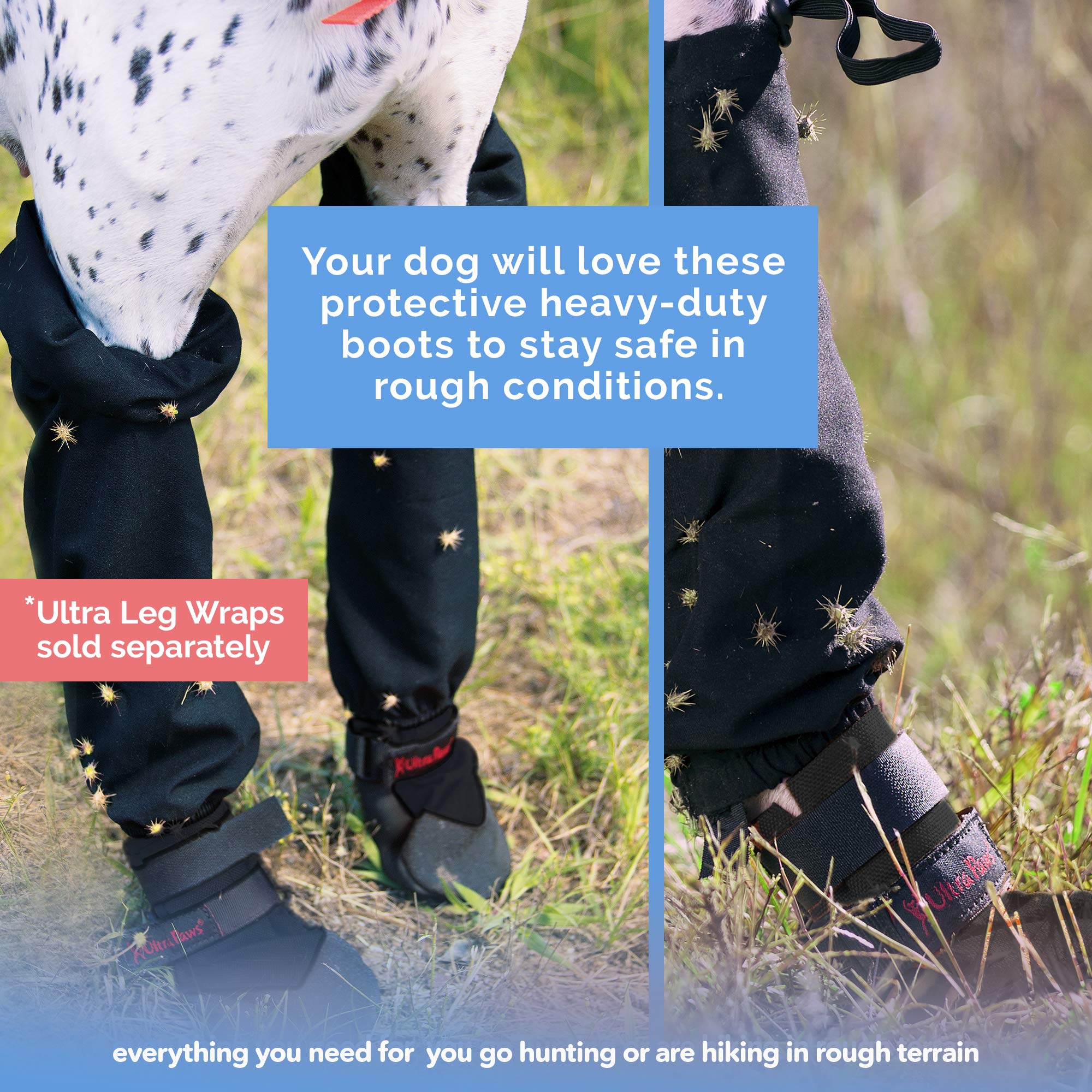 Ultra Paws Rugged foam-padded boots interior cushioning for comfort on hikes.