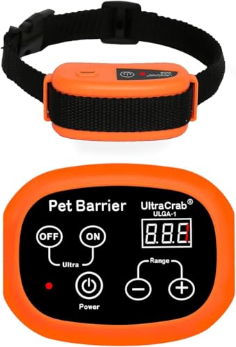 UltraCrab receiver collar worn by dog with beeps for awareness.