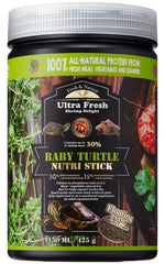 Ultra Fresh floating baby turtle food prawn flavor entices picky hatchlings.