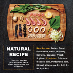 Ultra Fresh Marine Fish Food natural-ingredients emphasizes all-natural protein and seaweed-based nutrients